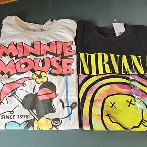 Minnie Mouse Graphic Kids T-Shirt  Large White.Gray‎ Mirvana Meduim